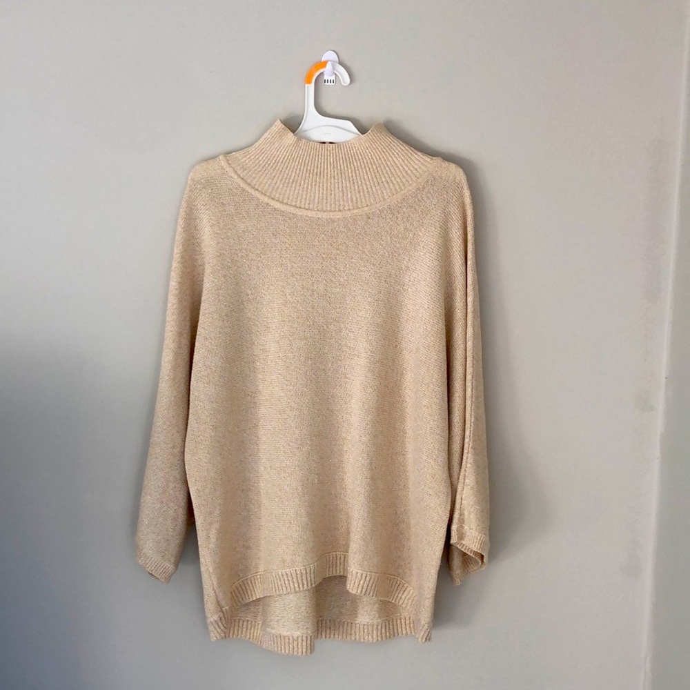 New York and Company Cream and Gold Knitted Sweater